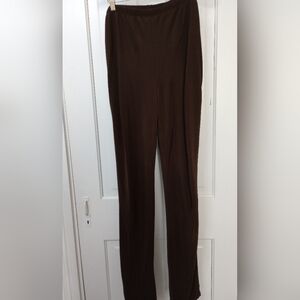 SUSAN GRAVER Occasions Knit Wide Leg Pants Size M Brown  Holiday Pants